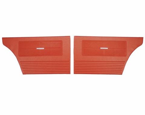 PUI Interiors 1963 Chevrolet Nova 4 Door Bright Red Rear Door Panels 63XD4D63R