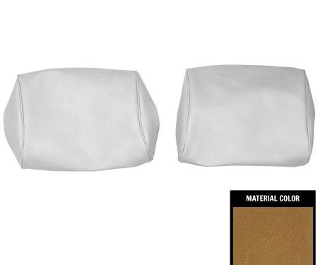 PUI Interiors 1968-1969 Chevelle/GTO/Cutlass/Skylark/Nova Gold Bucket Seat Head Rest Covers 68AH43B