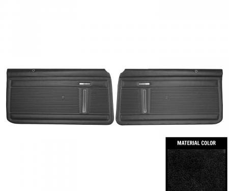 PUI Interiors 1971-1972 Nova 2-Door Sedan Standard Pre-Assembled Black Front Door Panels PD350