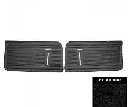 PUI Interiors 1969-1970 Nova 2-Door Sedan Standard Pre-Assembled Black Front Door Panels PD340