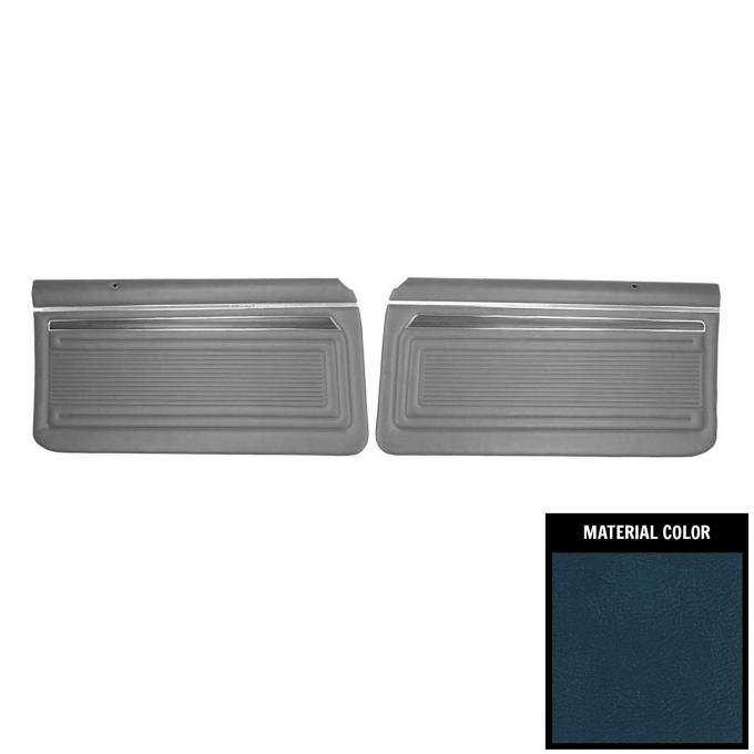 PUI Interiors 1971 Nova/SS/Custom 2-Door Sedan Pre-Assembled Blue Front Door Panels PD329-6