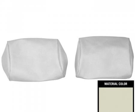 PUI Interiors 1968-1972 Chevelle/GTO/Cutlass/Skylark/Nova Off White Bnch Seat Head Rest Covers 68AH40B