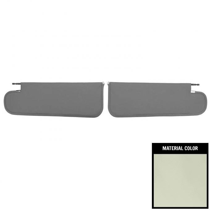 PUI Interiors 1965 Chevrolet Nova Hardtop White Basketweave Sun Visors SV11101AC