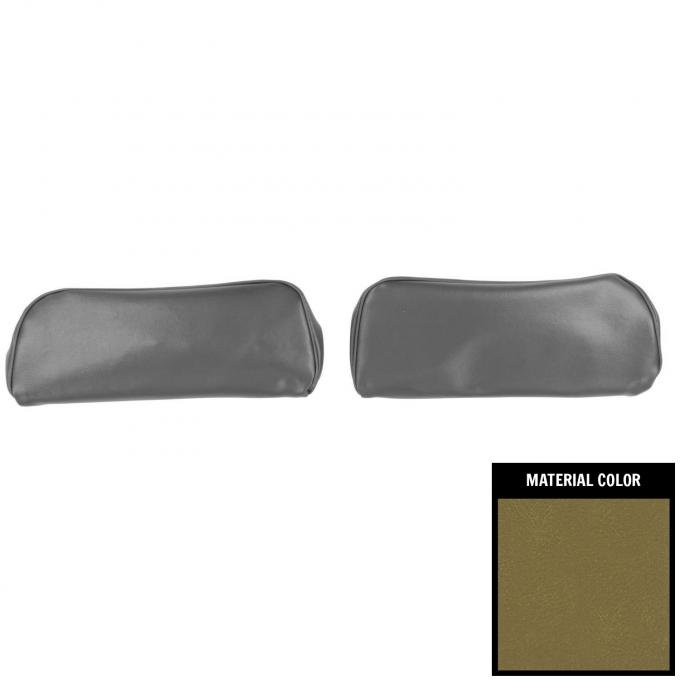 PUI Interiors 1968-1972 GM A-Body & Nova Ivy Gold Bucket Seat Head Rest Covers 68AH46U