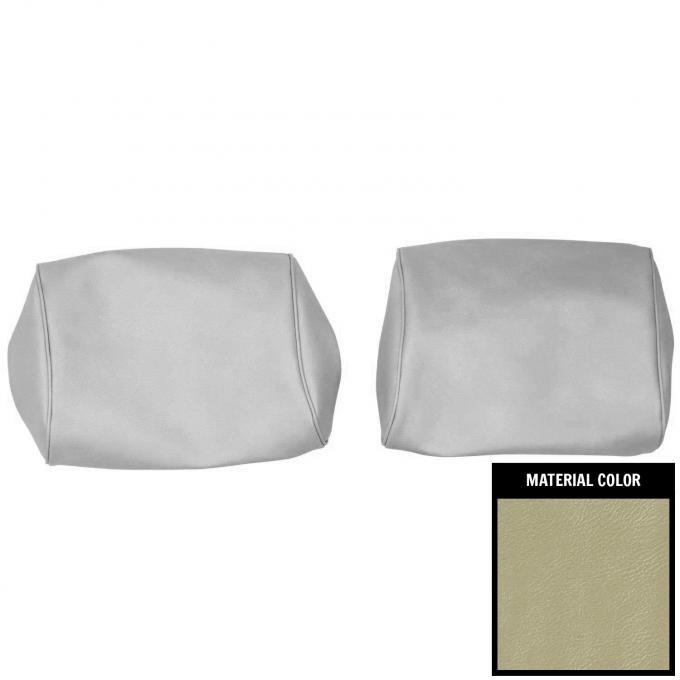 PUI Interiors 1968-1972 Chevelle/GTO/Cutlass/Skylark/Nova Parchmnt Bench Seat Head Rest Covers 68AH27B