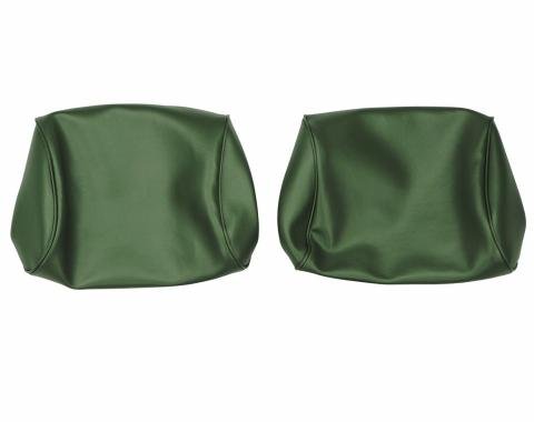 PUI Interiors 1971-1972 Chevelle/GTO/Cutlass/Skylark/Nova Green Bench Seat Head Rest Covers 71AH25B