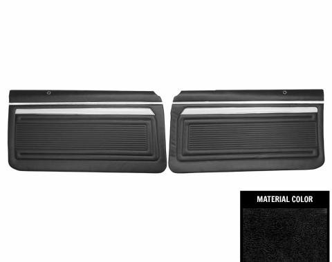 PUI Interiors 1969 Chevrolet Nova/SS/Custom 2-Door Sedan Pre-Assembled Black Front Door Panels PD330