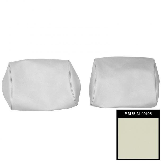 PUI Interiors 1968-1972 Chevelle/GTO/Cutlass/Skylark/Nova Off White Bnch Seat Head Rest Covers 68AH40B