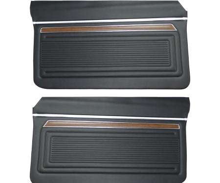 PUI Interiors 1970-1972 Chevrolet Nova Custom Black Front Door Panels D320