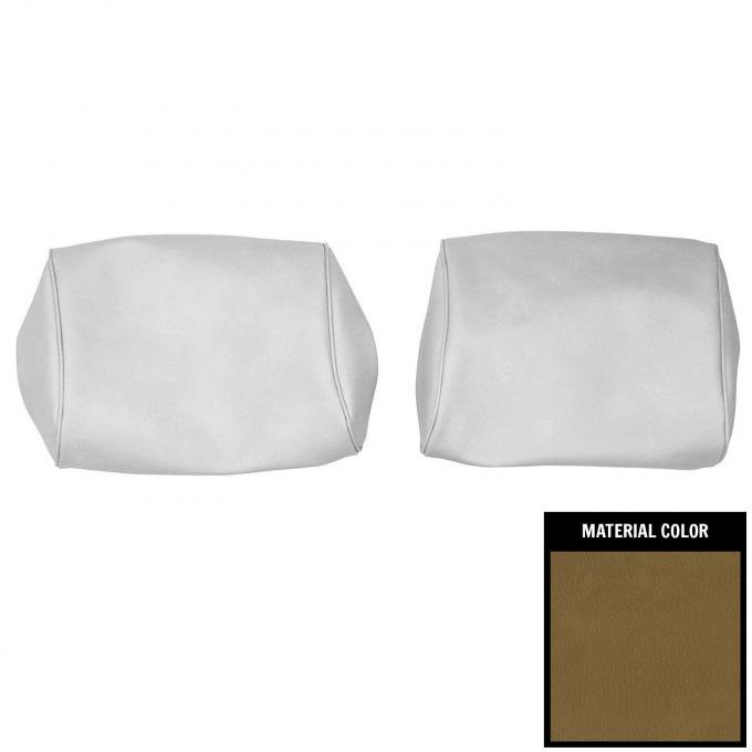 PUI Interiors 1968-1972 Chevelle/GTO/Cutlass/Skylark/Nova Gold Bench Seat Head Rest Covers 68AH06B
