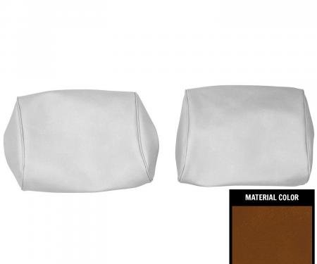 PUI Interiors 1968-1972 Chevelle/GTO/Cutlass/Skylark/Nova Tan Bench Seat Head Rest Covers 68AH47B