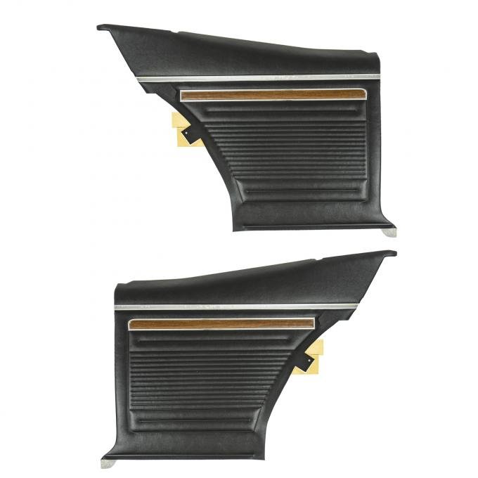 PUI Interiors 1970-1972 Nova/SS/Custom 2-Door Sedan Pre-Assembled Black Rear Door Panels PD320C