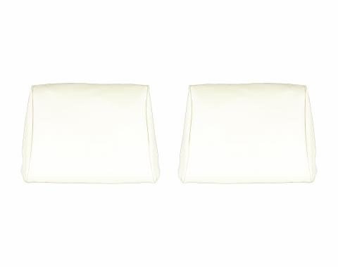 PUI Interiors 1968-1972 Chevelle/GTO/Cutlass/Skylark/Nova White Bench Seat Head Rest Covers 68AH37B