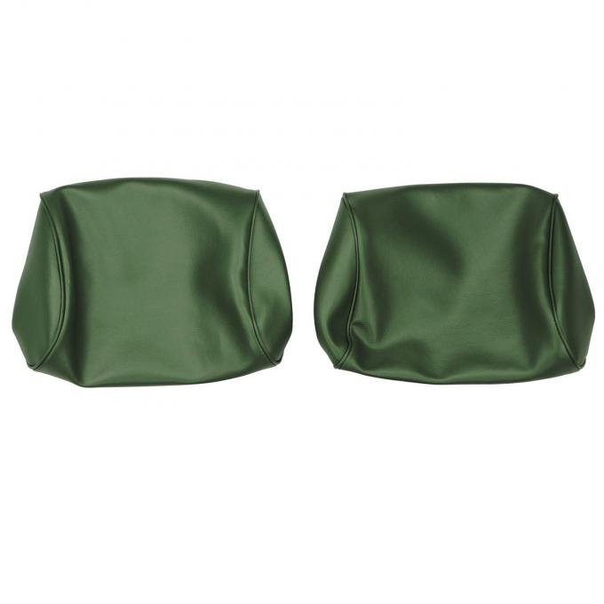 PUI Interiors 1969-1970 GM A/X Body Dark Metallic Green Bench Seat Head Rest Covers 69AH24B