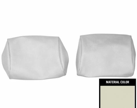 PUI Interiors 1968-1972 Chevelle/GTO/Cutlass/Skylark/Nova Off White Bnch Seat Head Rest Covers 68AH40B