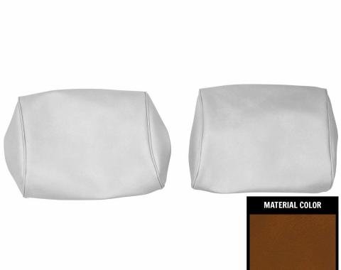 PUI Interiors 1968-1972 Chevelle/GTO/Cutlass/Skylark/Nova Tan Bench Seat Head Rest Covers 68AH47B