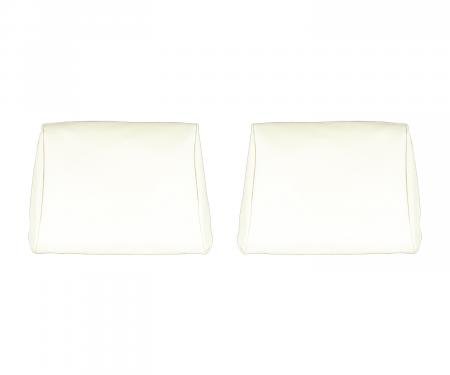 PUI Interiors 1968-1972 Chevelle/GTO/Cutlass/Skylark/Nova White Bench Seat Head Rest Covers 68AH37B