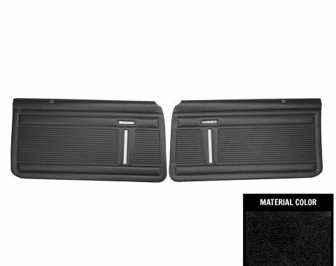 PUI Interiors 1969-1970 Nova 2-Door Sedan Standard Pre-Assembled Black Front Door Panels PD340