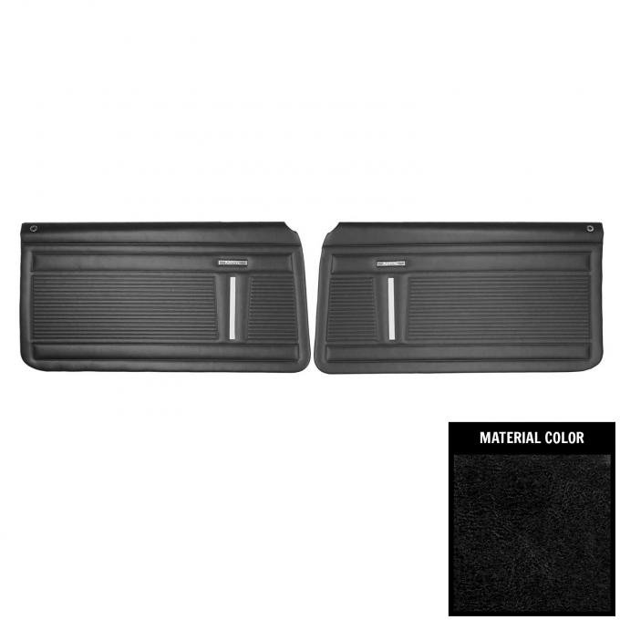 PUI Interiors 1968 Nova 2-Door Sedan Standard Pre-Assembled Black Front Door Panels PD360