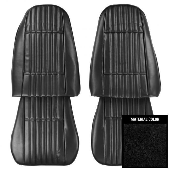 PUI Interiors 1973-1974 Nova 2-Door Sedan/Hatchback Custom Black Front Bucket Seat Covers 73XS10U