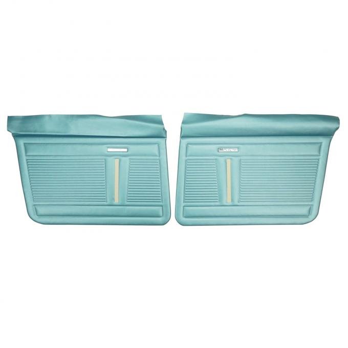 PUI Interiors 1968-1970 Chevrolet Nova 4 Door Light Blue Front Door Panels 68XD4D12