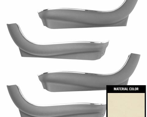 PUI Interiors 1966-1972 Chevelle/GTO/Cutlass/Skylark/Impala/Nova White Plastic Seat Skirts 69ASBB37