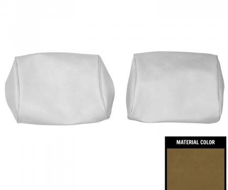 PUI Interiors 1968-1972 Chevelle/GTO/Cutlass/Skylark/Nova Gold Bench Seat Head Rest Covers 68AH06B