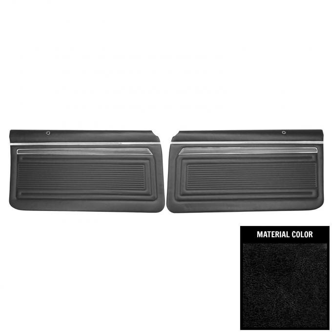 PUI Interiors 1970-1972 Nova/SS/Custom 2-Door Sedan Pre-Assembled Black Front Door Panels PD320