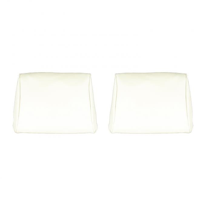 PUI Interiors 1968-1972 Chevelle/GTO/Cutlass/Skylark/Nova White Bench Seat Head Rest Covers 68AH37B