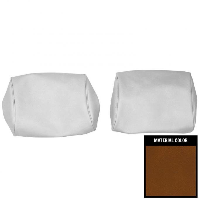 PUI Interiors 1968-1972 Chevelle/GTO/Cutlass/Skylark/Nova Tan Bench Seat Head Rest Covers 68AH47B