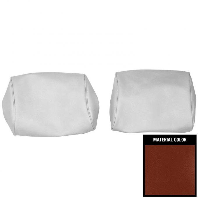 PUI Interiors 1968-1972 Chevelle/GTO/Cutlass/Skylark/Nova Brown Bench Seat Head Rest Covers 68AH07B