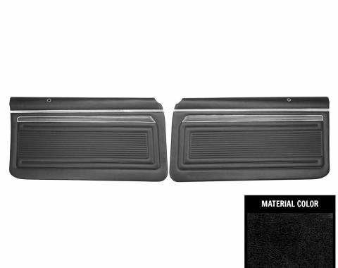 PUI Interiors 1970-1972 Nova/SS/Custom 2-Door Sedan Pre-Assembled Black Front Door Panels PD320