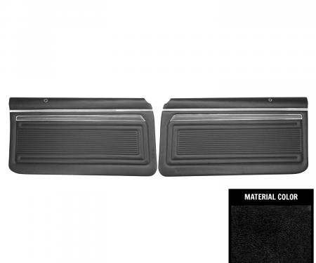 PUI Interiors 1970-1972 Nova/SS/Custom 2-Door Sedan Pre-Assembled Black Front Door Panels PD320