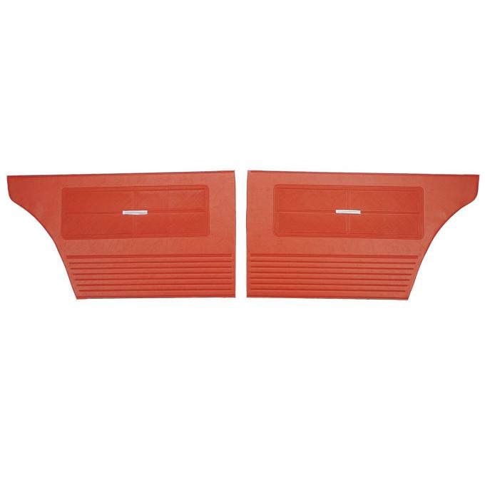 PUI Interiors 1963 Chevrolet Nova 4 Door Bright Red Rear Door Panels 63XD4D63R