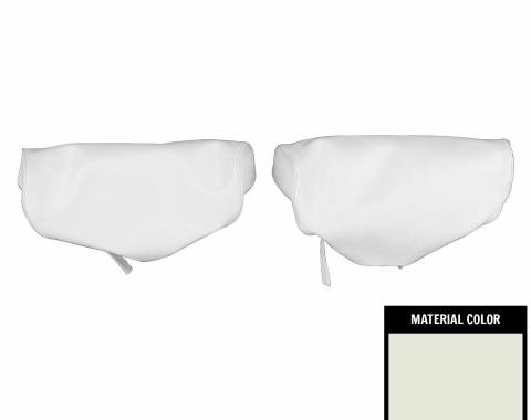 PUI Interiors 1973-1974 Chevrolet Nova White Bench Seat Head Rest Covers 73XH37B