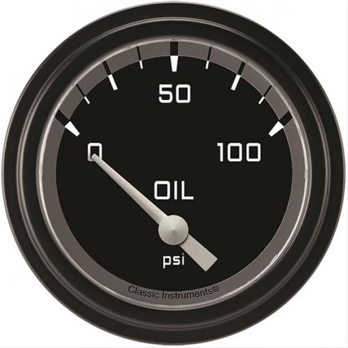 Classic Instruments Autocross Gray 2 5/8" Oil Pressure Gauge AX281GBLF