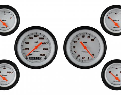 Classic Instruments Velocity White Six Gauge Set VS01WBLF