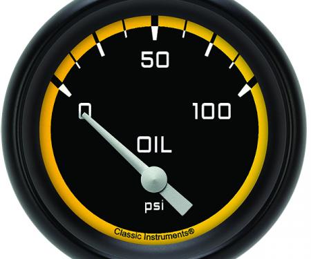 Classic Instruments Autocross Yellow 2 5/8" Oil Pressure Gauge AX281YBPF