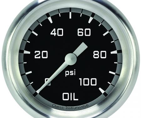 Classic Instruments Autocross Gray 2 5/8" Oil Pressure Gauge AX381GAPF