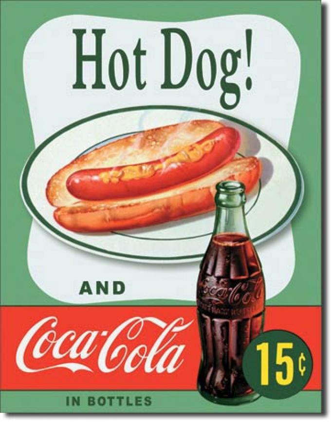 Tin Sign, COKE Hot Dog