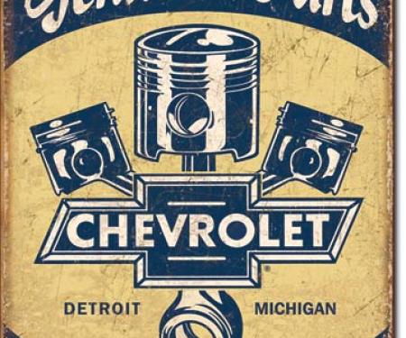 Tin Sign, Chevy Parts - Pistons