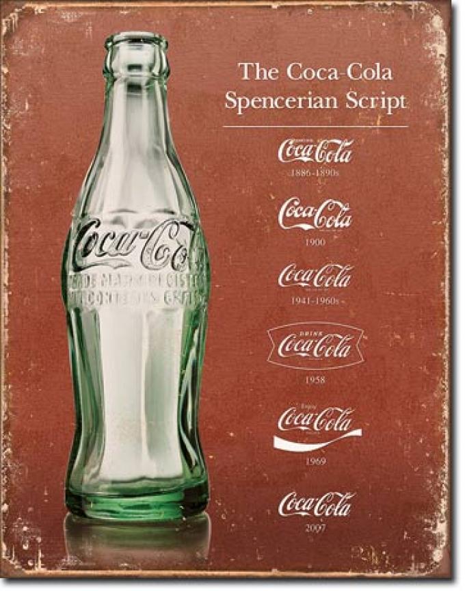 Tin Sign, COKE - Script Heritage