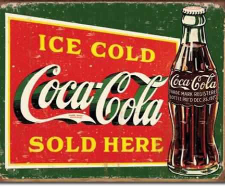 Tin Sign, COKE - Ice Cold Green