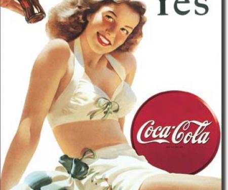 Tin Sign, COKE - White Bathing Suit