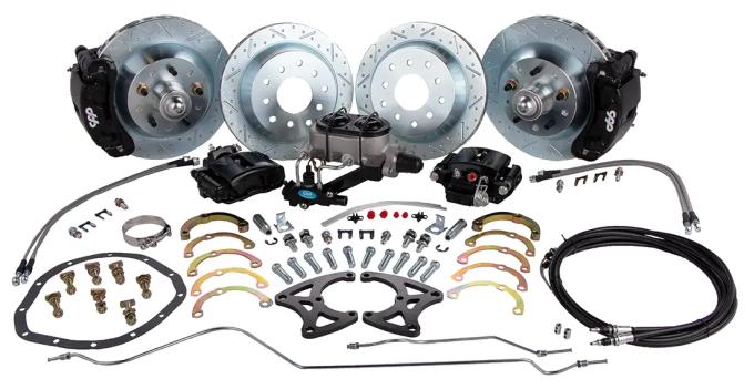 Classic Performance Front and Rear Big Disc Brake Kit with Red Calipers - 5 Lug for 1968-1969 F Body & 1968-1974 X Body 6874FRBK-BBR