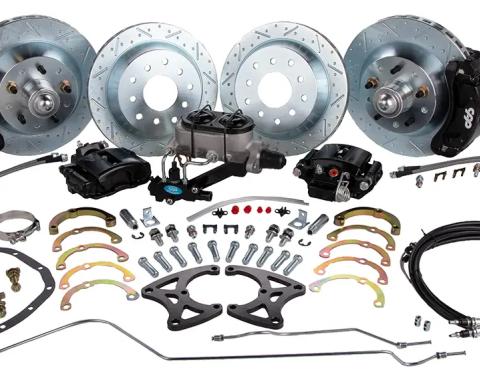 Classic Performance Front and Rear Big Disc Brake Kit with Red Calipers - 5 Lug for 1968-1969 F Body & 1968-1974 X Body 6874FRBK-BBR