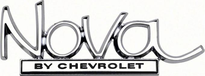 AMD Trunk Emblem, "Nova BY CHEVROLET", 68-72 Chevy II Nova K-8728940