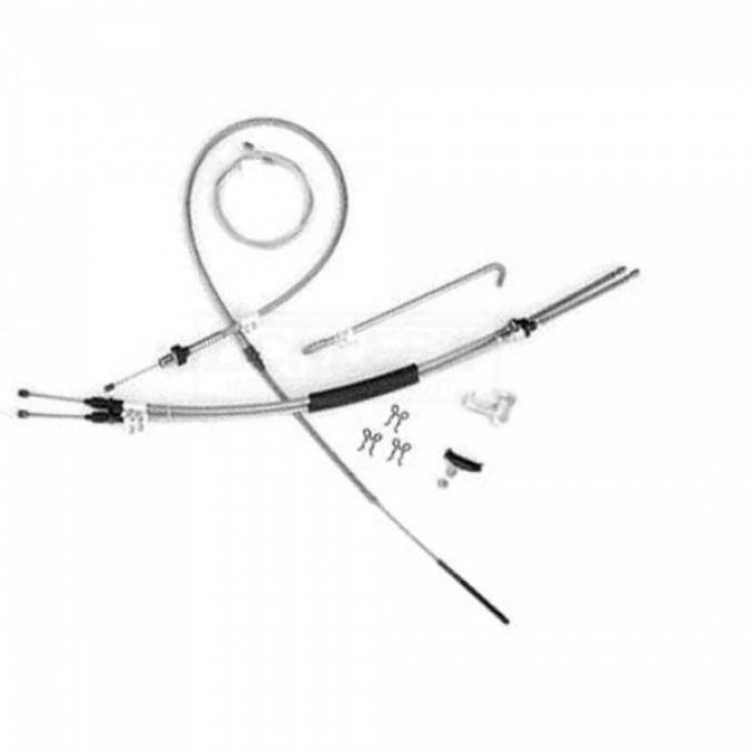 Nova Parking Brake Cable Set, Stainless Steel, 1968-1974