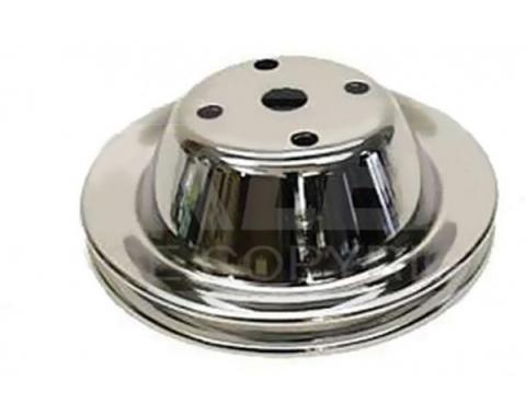 Nova Water Pump Pulley, Small Block Long Water Pump, Single Groove, Chrome, 1969-1979