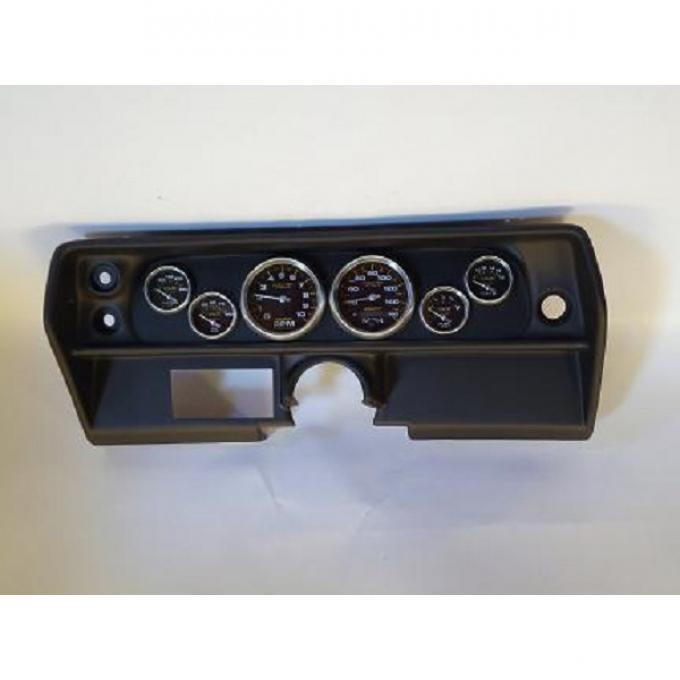 Nova Classic Dash Complete Six Gauge Panel With Autometer Gauges Phantom Carbon Fiber Gauges, 1968